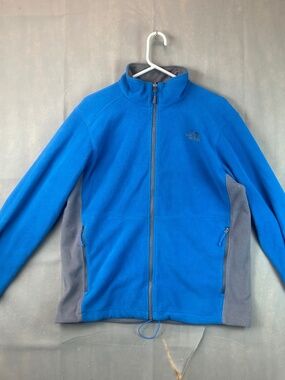 The North Face TKA Glacier Fleece Full Zip Jacket Blue Gray Men's Large